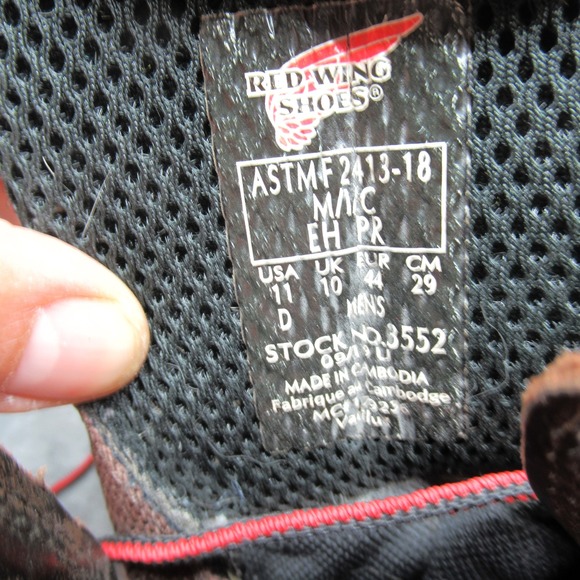 Red Wing Mens‎ Boots 11 D Brown Safety Toe Work Lace Up Traction Tred Lite 3522 main image 16